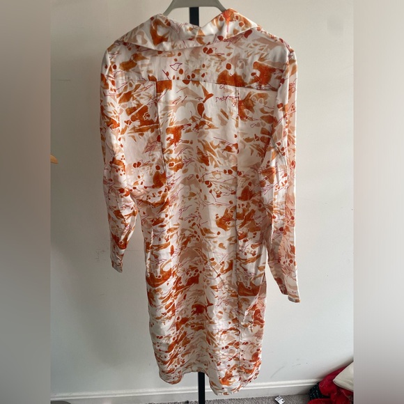 NWOT COS|| Tailored Wrap Dress, Size 6 in Orange and White, Tencel - Picture 8 of 12